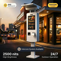 Kiosque de commande automatique extérieur à écran tactile Android IP65 2500 nits, kiosque de paiement en libre-service, commande automatique pour restaurant, parking