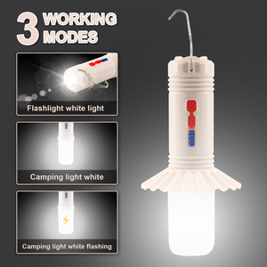 Lanterna da Campeggio con Pannello <span class=keywords><strong>Solare</strong></span> Esterno, Ricarica Rapida Type-C, Display a 4 Barre, Dimmerabile, Luce Vintage <span class=keywords><strong>Crema</strong></span> da Esterno - Product Image 2
