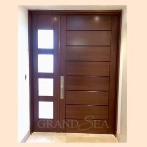 <span class=keywords><strong>Porte</strong></span> d'entrée extérieure résidentielle personnalisée en bois massif, anti-rouille, isolante, insonorisée, anti-effraction - Product Image 6