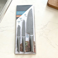 Nouvel ensemble de couteaux de cuisine à motif, lame antiadhésive, acier inoxydable, manche creux, couteau de chef, ensemble de couteaux de cuisine