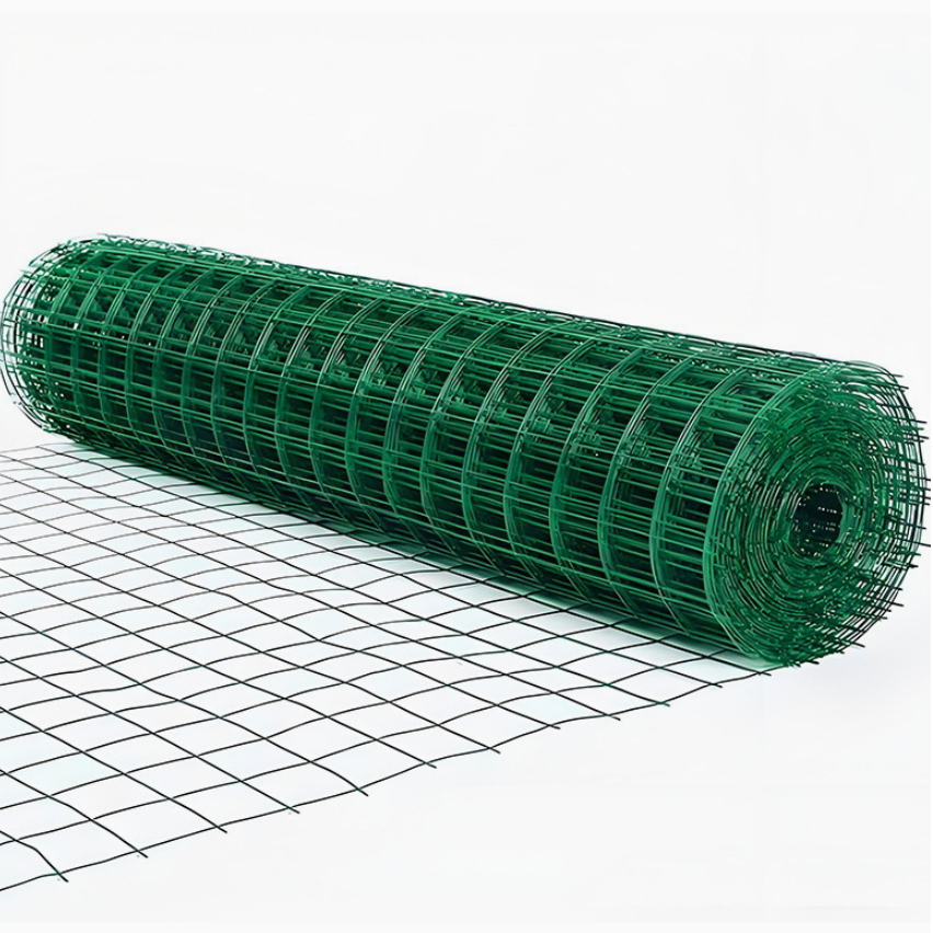 Green PVC Coated Welded Wire Mesh Roll Weatherproof Garden Border Fence ...