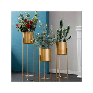 Macetero de Flores Decorativo de Metal Dorado Personalizado, Decoración Moderna <span class=keywords><strong>para</strong></span> el Hogar, Soporte <span class=keywords><strong>para</strong></span> <span class=keywords><strong>Plantas</strong></span> - Product Image 3