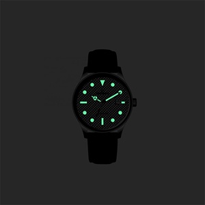Montres de luxe minimalistes, boîtier de montre en acier inoxydable 316 L avec cadran en fibre de carbone, bracelet en cuir véritable super lumineux, unique - Product Image 2