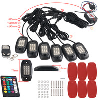 Control de aplicación de alta potencia 4/8/12 en 1 RGB LED Rock Lights Car Chasis Light Undergolw para Jeep Off-Road