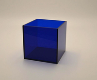 Cubes d'affichage en acrylique translucide colorés en gros sur mesure support de boîte d'organisation en plexiglas carré pour étui de magasin de détail