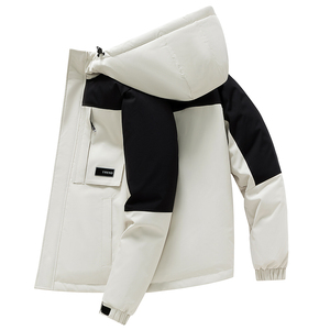 Customized logo Outdoor bright casual cotton-padded <b>jacket</b> <b>men's</b> padded temperament coat hooded warm <b>jacket</b> winter warming - Product Image 1