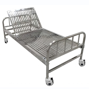 Cama <span class=keywords><strong>de</strong></span> Hospital Individual <span class=keywords><strong>de</strong></span> Acero Inoxidable <span class=keywords><strong>de</strong></span> Alta Resistencia con Respaldo Eléctrico Ajustable, Sistema <span class=keywords><strong>de</strong></span> Elevación Eléctrico y Ruedas Móviles - Product Image 5