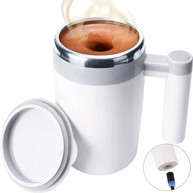 Electric Self Stirring Magnetic Mug New Style Stainless Steel Self Stirring Thermal Cup with Handle