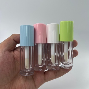ขวดลิปทินท์ PETG สีขาวชมพูใส หัวแปรงใหญ่ สีดำโรสโกลด์  บรรจุภัณฑ์ลิปกลอสเปล่า หลอดลิปกลอส - Product Image 3