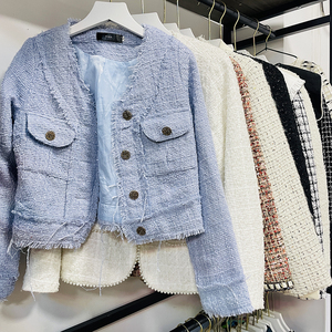 High Quality Used Women's Channel Style <strong>Tweed</strong> <strong>Jacket</strong> Winter Coat Suit Wholesale in Bales - Product Image 4