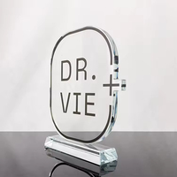Trophée de cristal de verre vierge optique personnalisé personnalisé Trophée de forme ovale