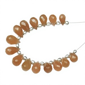 High Quality Peach Moonstone Loose Gemstone Teardrop Cut of All Sizes Wholesale Factory Price Semiprecious Natural Stone - Product Image 1