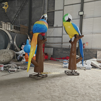 Coloré extérieur grande résine perroquet Statue en fibre de verre perroquet oiseau Sculpture à vendre 10ft