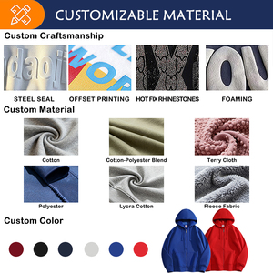Sudadera con capucha de invierno para hombre, con cremallera completa, de poliéster/algodón, con letras impresas, antipilling, cortavientos, ecológica, forrada, 420g, al por mayor - Product Image 3