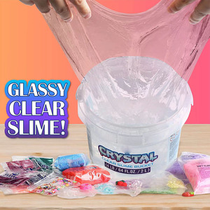 Huge Glassy Clear Slime Bucket Toy for Kids, Premade Big Crystal Slime Pack Gift With 29 Sets Add-ins Jumbo Slime <b>Kit</b> for Party - Product Image 4