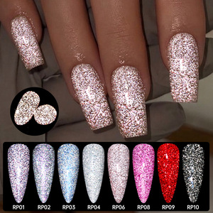 Esmalte de uñas con purpurina láser efecto diamante triturado súper brillante, de secado rápido, sin necesidad de curado, para decoración de uñas en fiestas. - Product Image 2