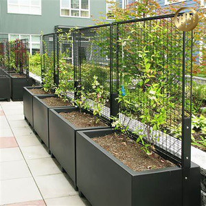 <span class=keywords><strong>Jardinière</strong></span> en métal découpé au laser de style moderne avec clôture d'intimité, <span class=keywords><strong>jardinière</strong></span> décorative noire - Product Image 1