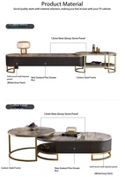 Meuble TV de luxe moderne en pierre frittée et acier inoxydable avec console de rangement pour salon, ensemble de meubles gris