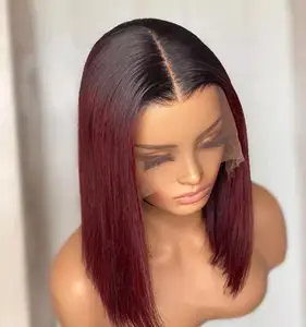 Atacado bob hd peruca de renda 100% virgem, cabelo humano, melhor frontal peruca de cabelo indiano hd renda original, mulheres cabelo natural