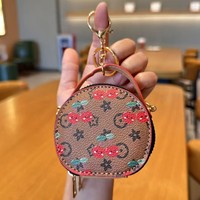 Monedero Redondo Mini con Llavero, Diseño de Cerezas, Bonito Adorno para Bolso, Cartera Pequeña, Bolso Cruzado, Novedad 2026, Venta al por Mayor.