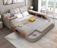 Nouveau lit multifonctionnel avec fauteuil de massage, vente directe d'usine, grand espace de rangement, mobilier de chambre à coucher