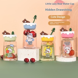 Direct Factory <span class=keywords><strong>Sale</strong></span> High Borosilicate 24-Year-Old Novo Modelo Bonito Urso Dos Desenhos Animados Copo De Vidro Portátil de Alta Temperatura Resistente para - Product Image 1
