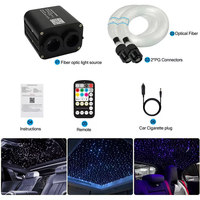 Kit de plafond étoilé pour voiture 20W bicolore, 700-1200 pièces, kits de plafond étoilé à fibres optiques activés par le son pour plafond de voiture