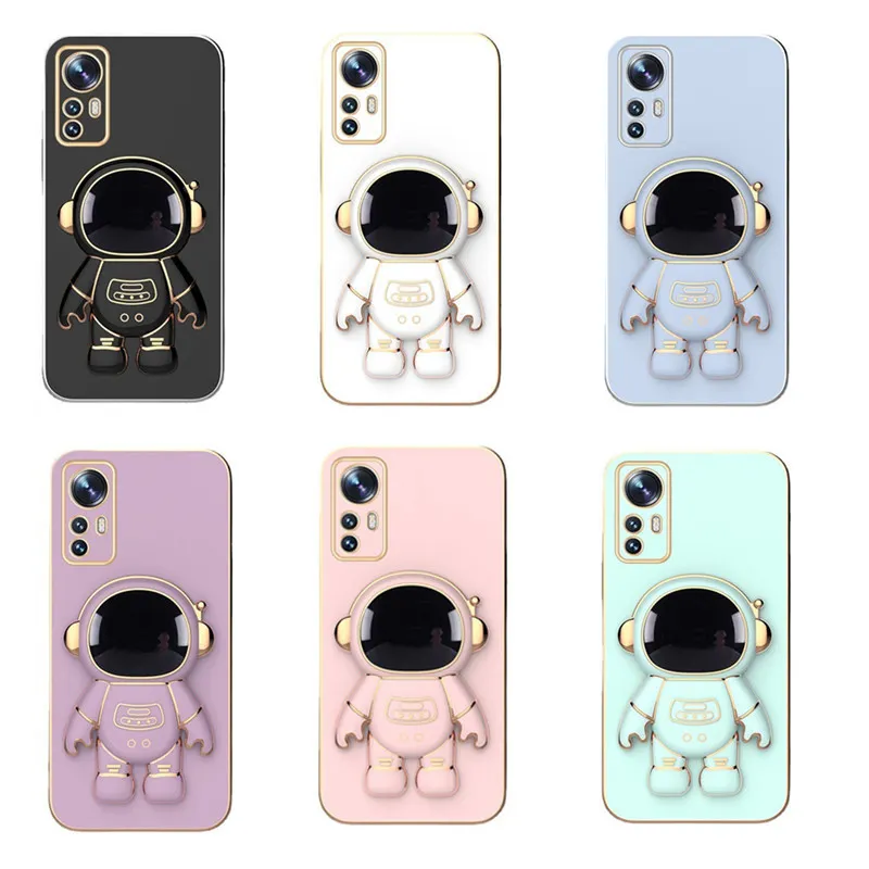 Luxury High Quality TPU Phone Case 3D Spaceman Holder Astronaut Mobile Phone Case For Xiaomi 13 Pro For Redmi Note 12 Pro Max