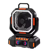 Ventilateur de camping numérique silencieux élégant, télécommandé, rechargeable, léger, en plastique, pour voiture et extérieur, avec boîte couleur