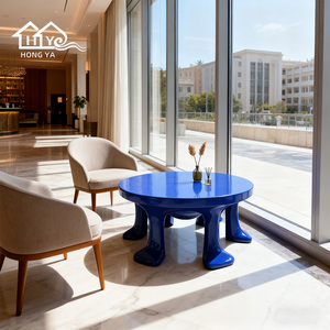 Mesa <span class=keywords><strong>de</strong></span> Centro Azul Divertida con Patas en Forma <span class=keywords><strong>de</strong></span> <span class=keywords><strong>Pie</strong></span>, Mesa Redonda <span class=keywords><strong>de</strong></span> Resina para Sala <span class=keywords><strong>de</strong></span> Estar, Habitación Infantil, Jardín, Decoración <span class=keywords><strong>de</strong></span> Restaurante, Muebles - Product Image 4