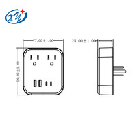 Adaptateur secteur compact multi-ports US avec prise AC, USB-C et 2 ports USB-A, solution de charge pour la maison et les voyages, 10A