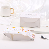 Mini Burger personnalisé petit déjeuner restauration boîte d'emballage imprimé papier oeuf goutte Sandwich gaufres pour Sushi gaufrage utilisation pour la nourriture