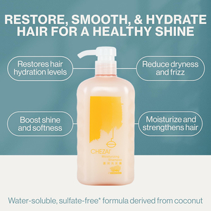 CHEZAI Shampooing Hydratant et Réparateur, Restaure les <span class=keywords><strong>Cheveux</strong></span> Abîmés, Faibles et Cassants - Shampooing Sans Silicone, Sans Parabène et Sans Sulfate - Product Image 1