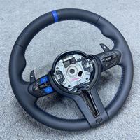 Volant de voiture en cuir pleine fleur avec bande bleue, boutons M1 M2, standard OEM, pour BMW F11 F20 F21 F22 F30 F31 F32 E60 E71 E90