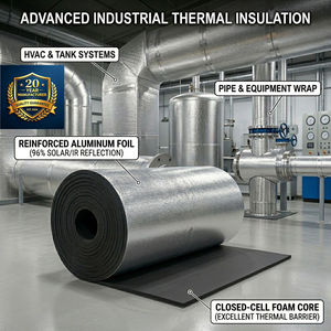 <span class=keywords><strong>Isolation</strong></span> thermique moderne pour conduits HVAC, rouleau auto-adhésif en mousse de caoutchouc avec revêtement en feuille, pour tuyauterie industrielle - Product Image 2