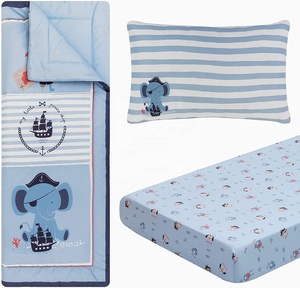 Conjunto de Roupa de Cama de Luxo para Berço de Bebê com 4 Peças, Inclui Colcha, Saia de Berço, Lençol e Cobertor, Conjunto de Cama para Meninos e Meninas - Product Image 2