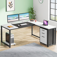 Bureaux de bureau minimalistes avec armoire à dossiers mobile, bureaux, table de bureau avec armoire à dossiers verticale à 3 tiroirs