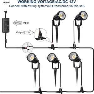 Luz de paisaje de bajo voltaje Aliso para árboles, jardines, patios y caminos, foco LED para exteriores IP65 impermeable 12V 24V - Product Image 5