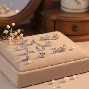 Nouvelle barre en acier inoxydable en forme de L or Hengsen avec anneaux de <span class=keywords><strong>nez</strong></span> en cuivre CZ bijoux pour femmes <span class=keywords><strong>piercing</strong></span> de <span class=keywords><strong>nez</strong></span> - Product Image 5