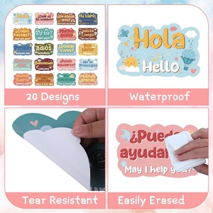 Poster per Aula Scolastica in Stile Boho Spagnolo con Traduzione in Inglese, Decorazione Riutilizzabile per Bacheca, per Insegnanti e Apprendimento Prescolare - Product Image 3