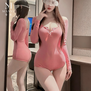 Sexy yoga long-sleeved bodysuit, erotic lingerie, feminine long-sleeved bodysuit, qqny slim-fit pajamas for women, 9740 - Product Image 5