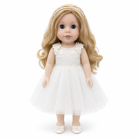 Poupée en peluche de 18 pouces, modèle avec robe de soirée en dentelle blanche, ensemble de vêtements personnalisés pour poupée, robe OEM compatible