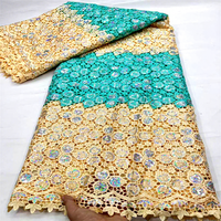Tissus en dentelle perlée à sequins de haute qualité nigériens, dentelle délicate pour robes de mariée et de soirée