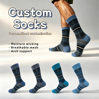 Chaussettes décontractées personnalisées en coton/nylon rayées, respirantes, anti-humidité, antibactériennes, écologiques, douces et confortables