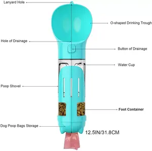Gran oferta, dispensador de agua portátil 4 en 1 para mascotas, dispensador de agua portátil, botella de agua para perros, cuenco para mascotas - Product Image 6