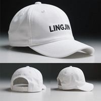 Custom logo 6-panel gewassen katoenen soft crown baseballcap witte dad hat voor heren en dames