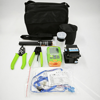 FTTH Kit Alat serat optik portabel, untuk memasang konektor cepat dan kabel Drop serat optik dengan pengukur daya optik