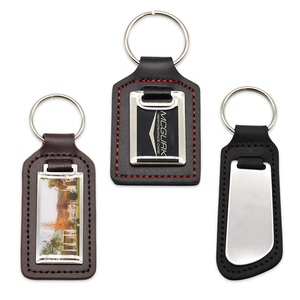 Sang Trọng Cổ Điển Nâu Nổi Khắc Chính Hãng Dây Đeo Bằng Da Băng Tay Da Bò Da Keychain Với Logo - Product Image 3