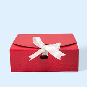 Hediye karton kutu hiç karton kağıt düğün hediye kutusu ambalaj ile şerit katlanır kağıt kutusu