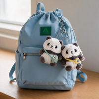 Porte-clés en peluche super doux Panda Kawaii pour enfants, certifié sécurité, écologique, mini jouet en peluche portable, vente en gros